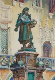 POMNIK KOPERNIKA NA DZIEDZIŃCU COLLEGIUM MAIUS by Henryk Uziemblo, akwarela, papier, offered May 2024