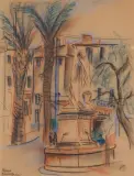 Irena Reno Hassenberg, FONTAINE DE LA MARINE W SANARY-SUR-MER, pastel, papier