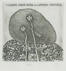EKSLIBRIS MARIE-ROSE DE LANQUE-THEUNIS by Stasys Eidrigevičius, 1980, akwaforta, akwatinta, papier, sold May 2024
