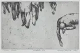 Andrzej Nowacki, UWAGA – CZŁOWIEK, 1968, akwaforta, papier kremowy