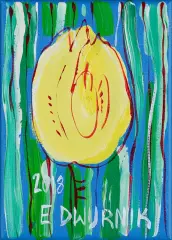 Edward Dwurnik, ŻÓŁTY TULIPAN, 2018, akryl, płótno