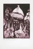 Stanisław Frenkiel, PROCESJA W ALMERII (WIELKI PIĄTEK), 1991, akwaforta, akwatinta sepiowa, sucha igła, papier