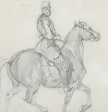Piotr Michałowski, PORTRET KONNY, ołówek, papier