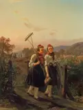 Carl W. Hubner, POWRÓT Z POLA, 1860, olej, płótno