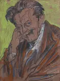 Stanisław Ignacy Witkiewicz, PORTRET CZESŁAWA JANKOWSKIEGO, 1923, pastel, papier beżowy