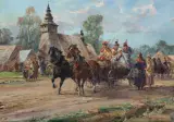 WESELE KRAKOWSKIE by Władysław Chmieliński, olej, płótno, sold Mar 2024