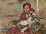 Wincenty Wodzinowski, BIAŁY KOGUT, 1931, olej, tektura