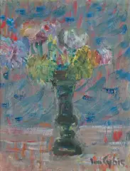 Jan Cybis, KWIATY W WAZONIE, 1939, olej, papier