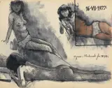 Zbigniew Makowski, TERESA MÓWI, 1977, tusz pióro, pędzel, akwarela, papier kremowy,