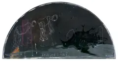 Henryk Cześnik, ODWIEDZINY, 2005, akryl, kredki, pastel, deska