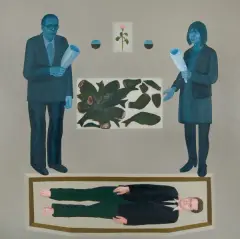 KWIATY DLA ANDRZEJA WRÓBLEWSKIEGO by Ignacy Czwartos, 2014, olej, płótno, sold Mar 2024