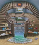 Jacek Yerka, PIKNIK NA KUCHENNYCH SCHODACH, 2024, akryl, płótno