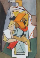 KOMPOZYCJA KONSTRUKCYJNA by Marek Włodarski, ok. 1948, akwarela, gwasz, papier, sold Mar 2024