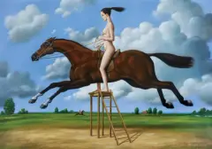 Rafał Olbiński, SMAK DOCIEKLIWEGO OPTYMIZMU, 1998, olej, akryl, płótno