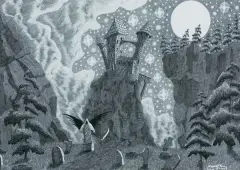 ZAMEK by Wojciech Baran, 2021, tusz, papier, offered Feb 2024