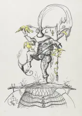 Salvador Dalí, Z TEKI „ZABAWNE SNY PANTAGRUELA”, 1973, litografia barwna, papier japoński