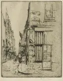 Józef Pankiewicz, ULICA CHARLEMAGNE W PARYŻU, 1904, akwaforta, papier