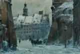 Zima w Warszawie by Władysław Chmieliński, olej, płótno, sold Dec 2023