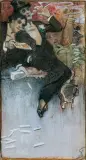 Stanisław Dębicki, DANDYSI, 1898, kredka, akwarela, gwasz, papier