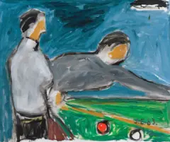 Józef Czapski, BILARDZIŚCI, 1983, olej, płótno