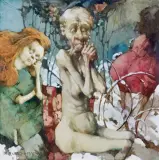 Jerzy Duda-Gracz, OBRAZ 1123 (ZIMA), 1987, olej, płyta pilśniowa