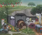 Jacek Yerka, KRÓLIK I PRZYJACIELE, 2023, pastel, papier naklejony na tekturę