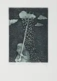 Stasys Eidrigevičius, NOWA WIEŚ – 35, 1983, akwaforta, akwatinta, papier