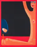 Jerzy Nowosielski, AKT Z LUSTREM, 1999, serigrafia barwna, papier