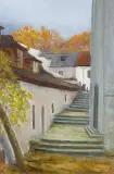 Andrzej Siemiński, ZAUŁEK PRZY KOŚCIELE Ś. ANNY W KAZIMIERZU, 2000, olej, płótno