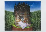 Jacek Yerka, NAROŻNIK BIBLIOFILA, 2023, kredki, ołówek, papier