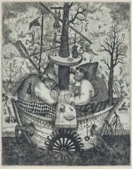Piotr Zajęcki, Morska groteska, akwaforta, papier kremowy