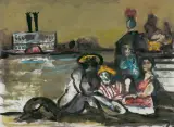 Stanisław Frenkiel, NOWY ORLEAN, 1976, olej, tusz pędzel, gwasz, papier