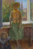 Zofia Rudzka, W OKNIE, 1963, olej, tektura