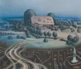 Jacek Yerka, BEZSENNOŚĆ, 2023, pastel, papier naklejony na tekturę