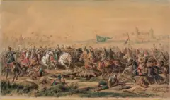 Feliks Sypniewski, ODSIECZ WIEDNIA, 1884, akwarela, papier naklejony na tekturę