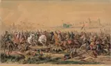 Feliks Sypniewski, ODSIECZ WIEDNIA, 1884, akwarela, papier naklejony na tekturę