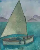 RYBAK by Eugeniusz Zak, olej, papier, offered Oct 2023