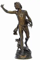 Orfeusz (Orfeusz i Cerber) by Adrien Étienne Gaudez, 4 ćw. XIX w., brąz patynowany, sold Oct 2023