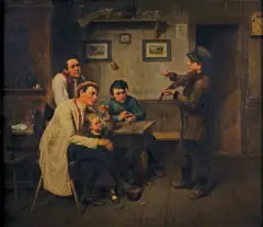 Julius Kost, WIRTUOZ SKRZYPIEC, 1868, olej, płótno