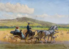 Zygmunt Rozwadowski, PRZEJAŻDŻKA, 1943 r., olej, płótno