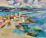 Ludwig Klimek, PEJZAŻ Z ANTIBES, olej, płótno