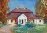 Bronisława Rychter-Janowska, DWOREK, olej, tektura