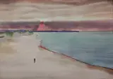 Rafał Malczewski, COPACABANA - PLAŻA, akwarela, ołówek, papier