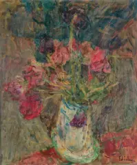 Eugeniusz Eibisch, TULIPANY, ok. 1940, olej, płótno