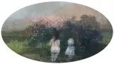 Jerzy Duda-Gracz, ŁAGÓW - ROZKOSZNE GRZESZKI, 1996, olej, płyta pilśniowa