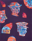 Edward Dwurnik, NIECH ŻYJE WOJNA, 1991, akryl, aksamit