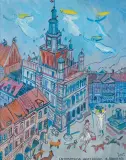 POZNAŃ. UCIEKAJĄCA PROZERPINA by Edward Dwurnik, 2003, olej, płótno, sold Oct 2023
