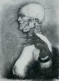 TAJEMNICA RUCHU SZCZĘKI by Franciszek Starowieyski, 1995, pastel, węgiel, papier, offered Oct 2023