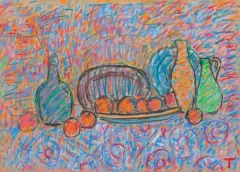 Wacław Taranczewski, MARTWA NATURA, pastel, papier kremowy