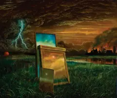 Henryk Waniek, NOCNA BURZA, 1978, olej, płótno